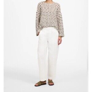 Madlewell Pull-On Barrel Pants in 100% Linen size S